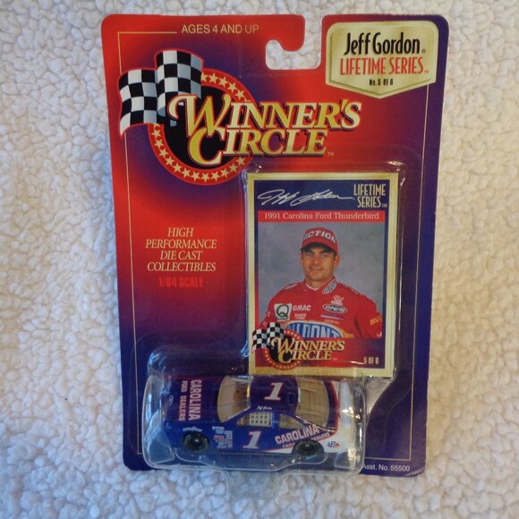 Jeff Gordon #1 1991 Carolina Ford Thunderbird 1/64 Winner's Circle Car - Picture 1 of 10